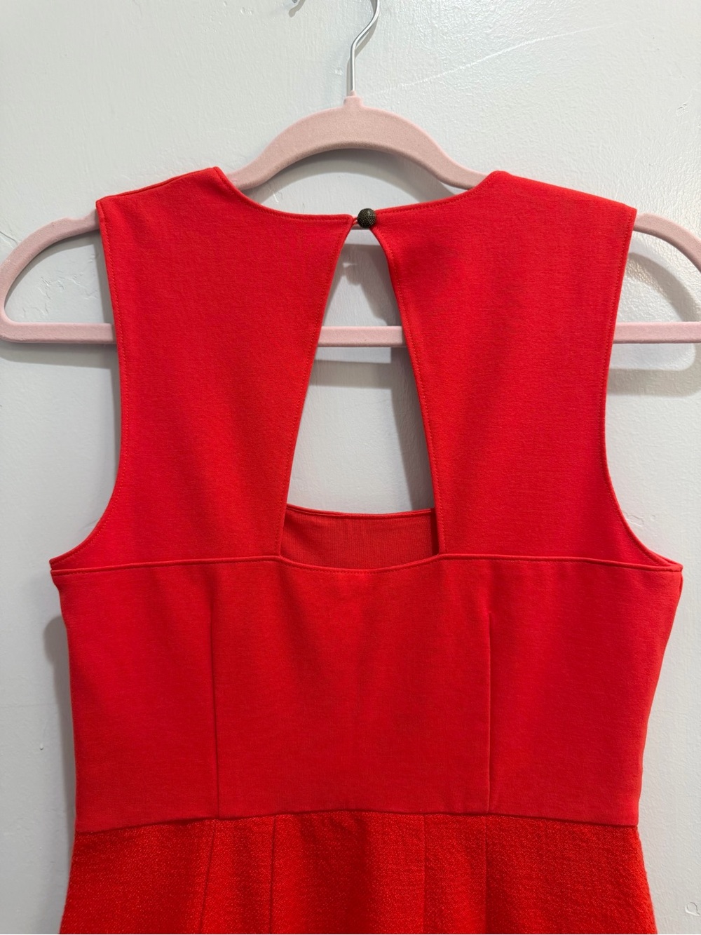 Anthropologie Maeve Red Square Neck Ruched Back Cutout Slit Maxi Dress Size 2 - Picture 12 of 13